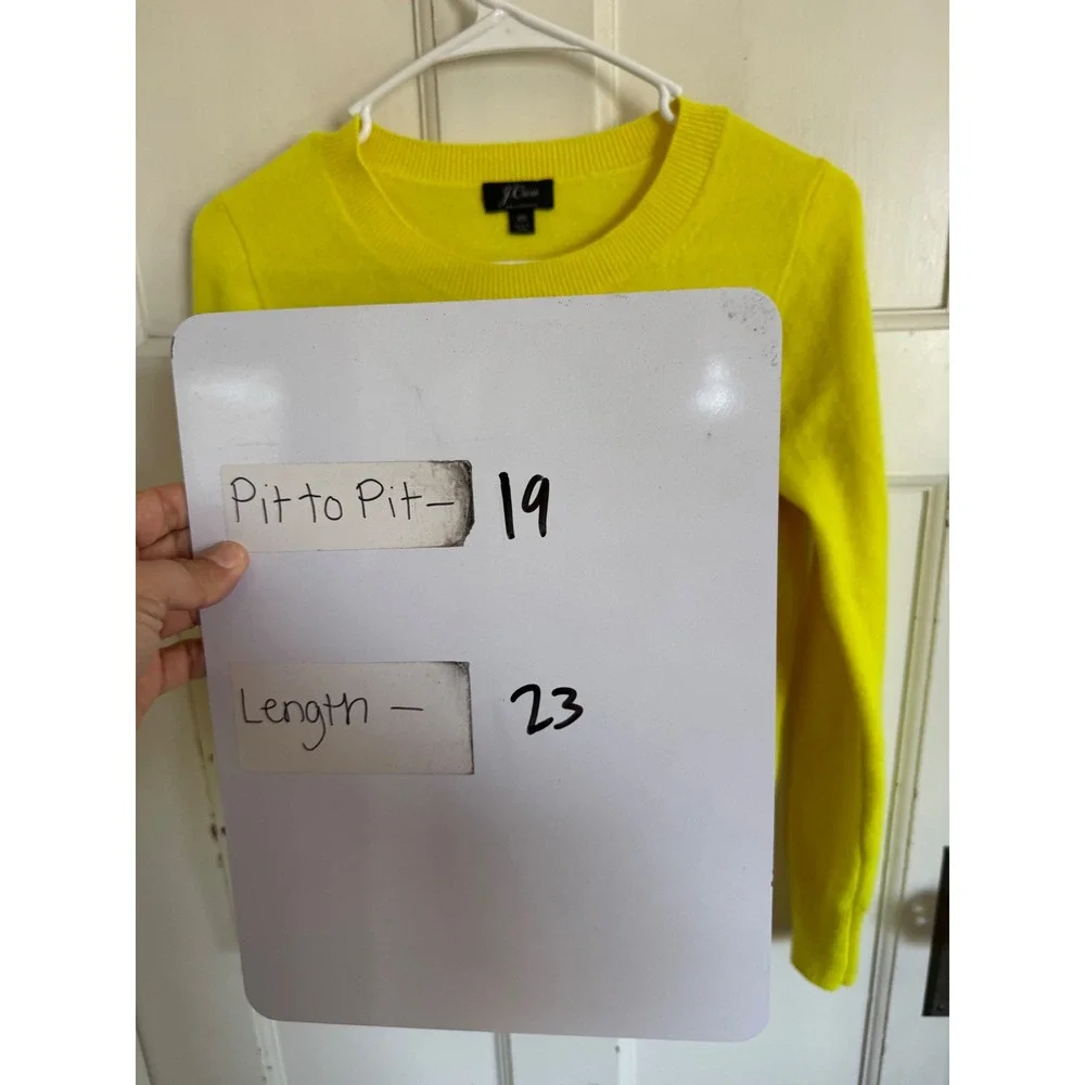 J.Crew bright yellow cashmere crewneck sweater size xs